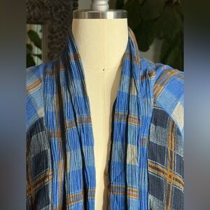 We Be Bop Blue Plaid Crinkle Kimono Duster – Screen Used on General Hospital